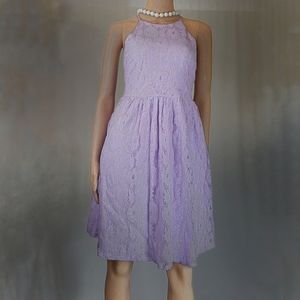 Aqua•Women's Lace Sleeveless A-Line Dress (M)